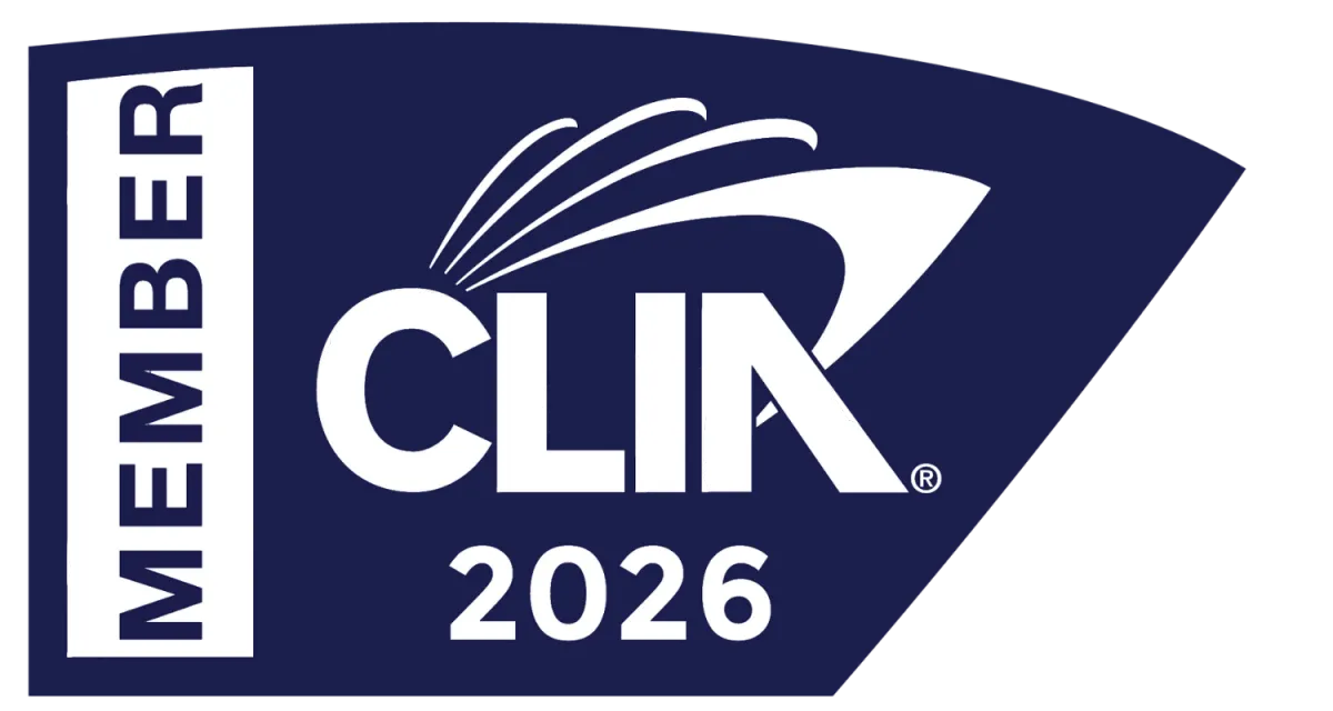 CLIA Member 2026 logo indicating affiliation with the Cruise Lines International Association.