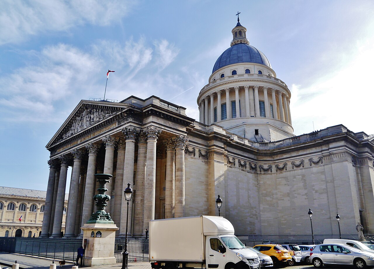 The Panthéon in Paris, France, a historic monument honoring notable figures including Marie Curie, associated with World War I and II history.