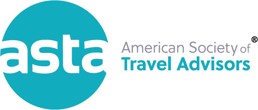 ASTA (American Society of Travel Advisors) logo in teal and gray on a light neutral background, representing professional travel advisor membership and industry affiliation.