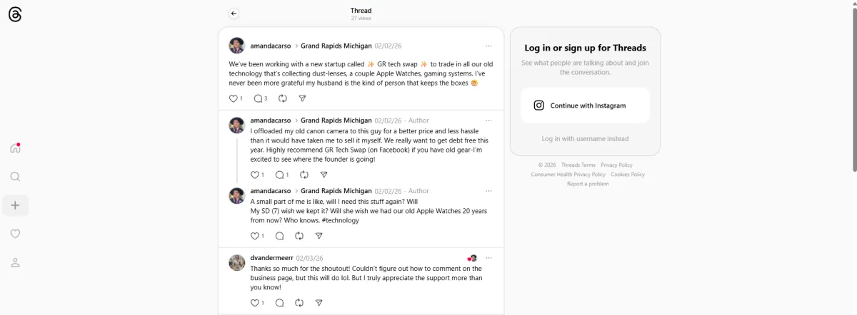 Mentioned by Unbuttoned Farms on Facebook - Endorsed as Grand Rapids trusted local electronics buyer
