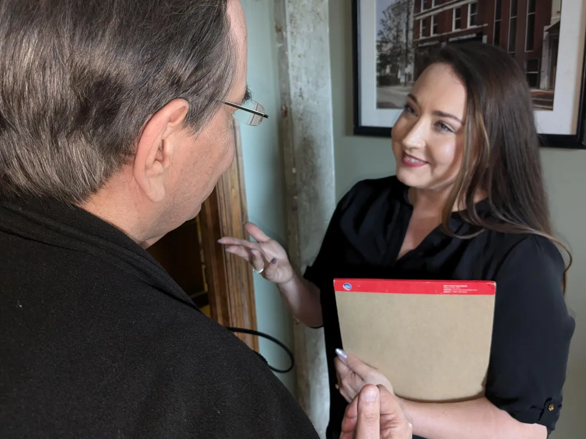 Attorney Josie Robinson with client