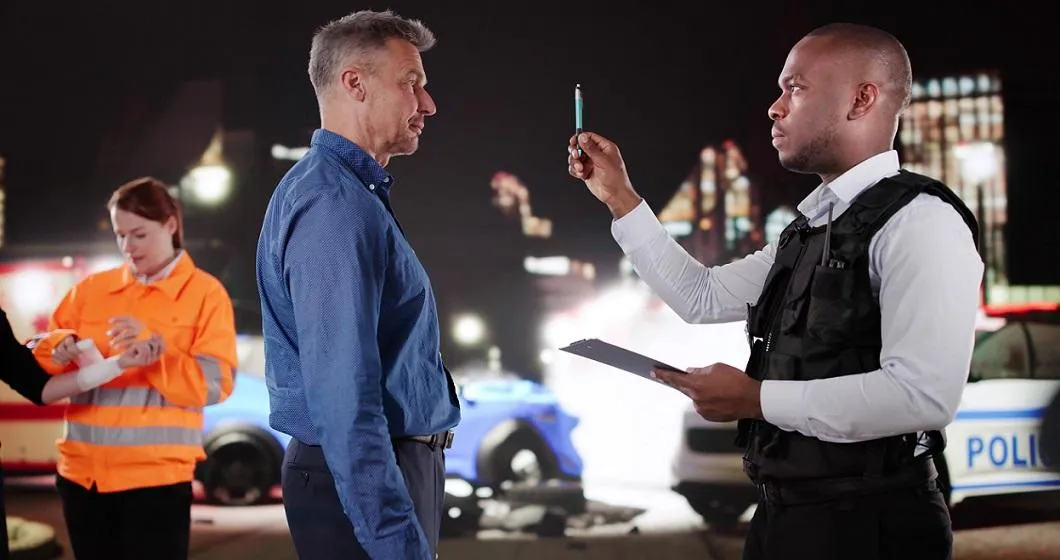 police officer at dui checkpoint