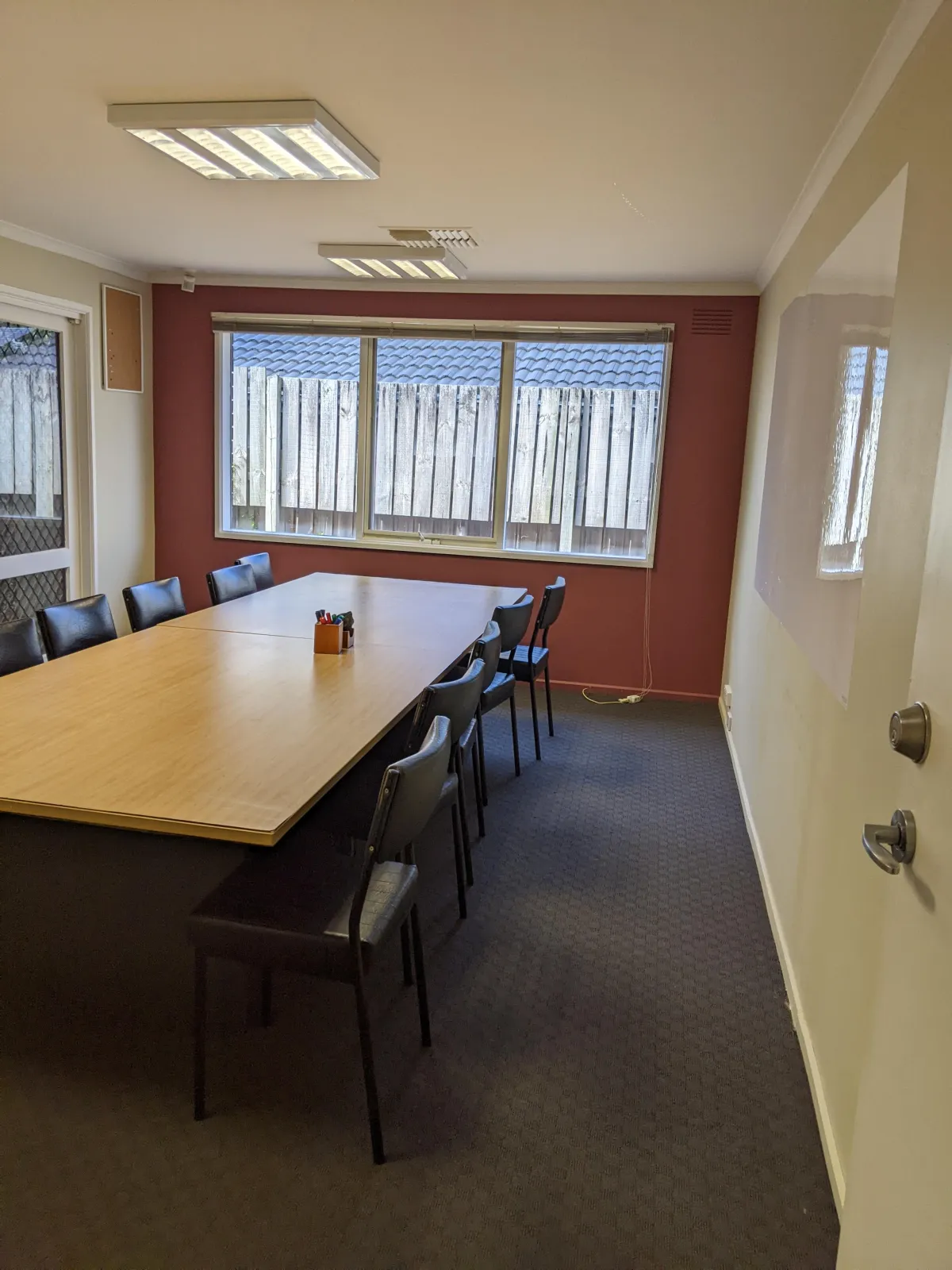 Studio 3 meeting room seats up to 15 and has a webex  system for use