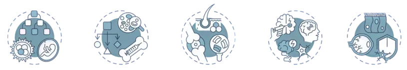 A circular logo featuring a black design related to a game.