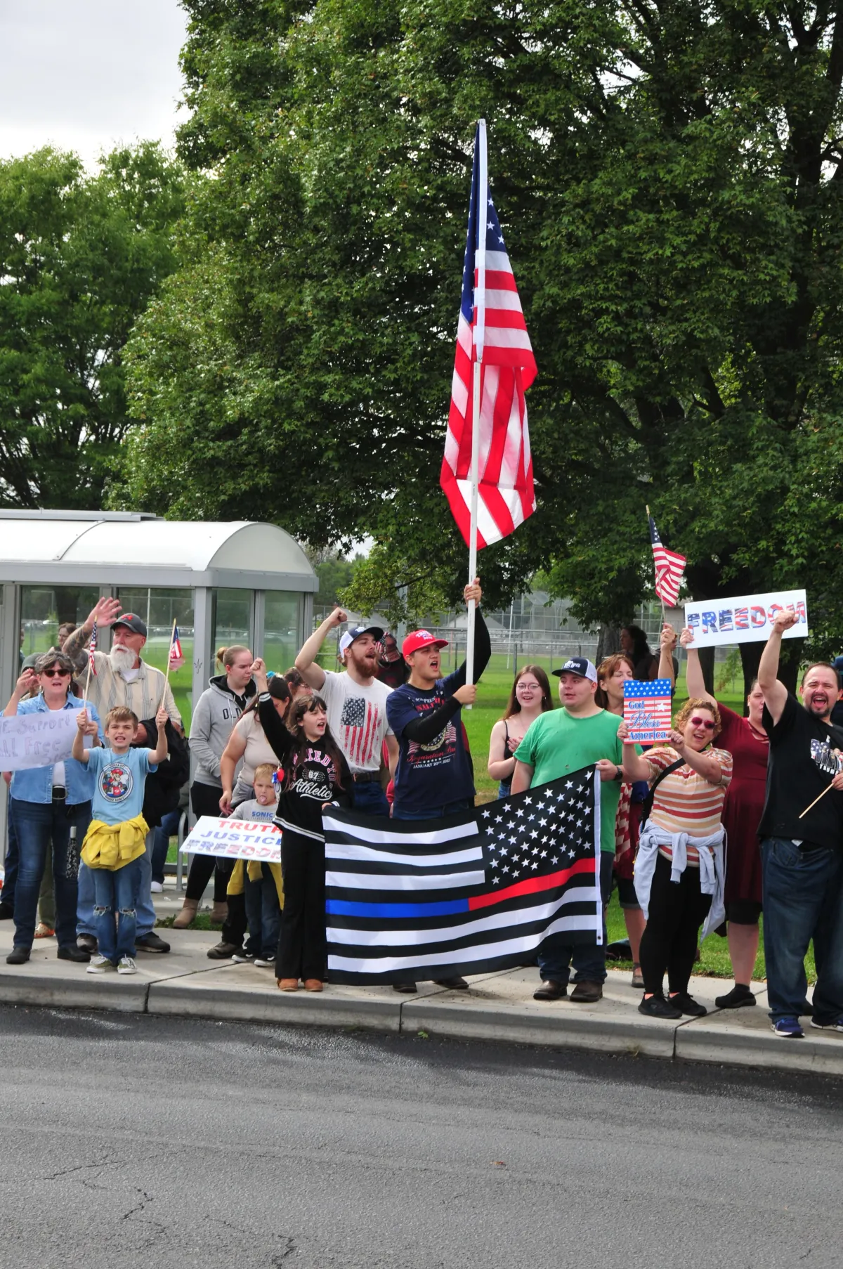 man and woman dancing at center of trees