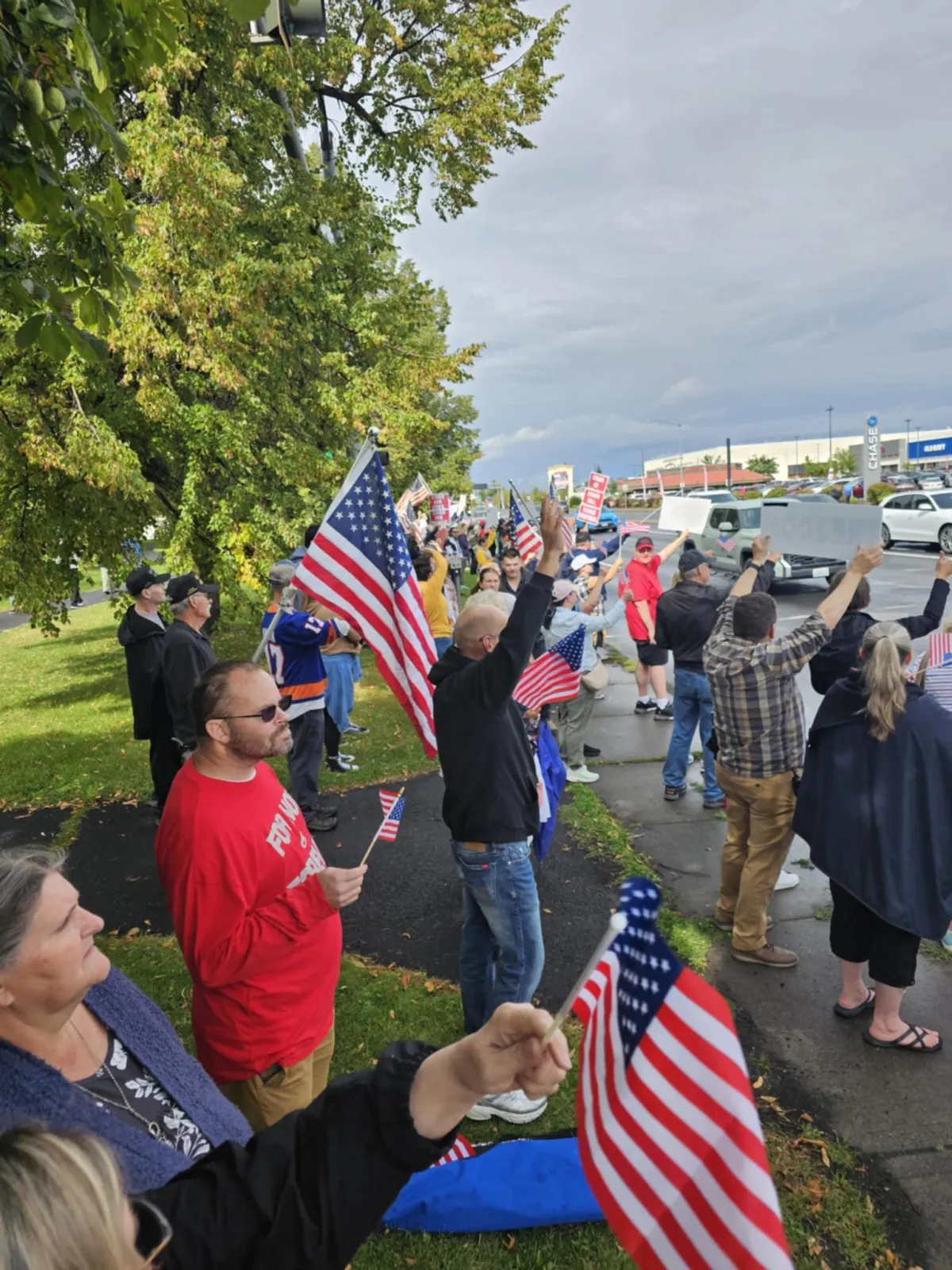 Flag wave on Division Spokane