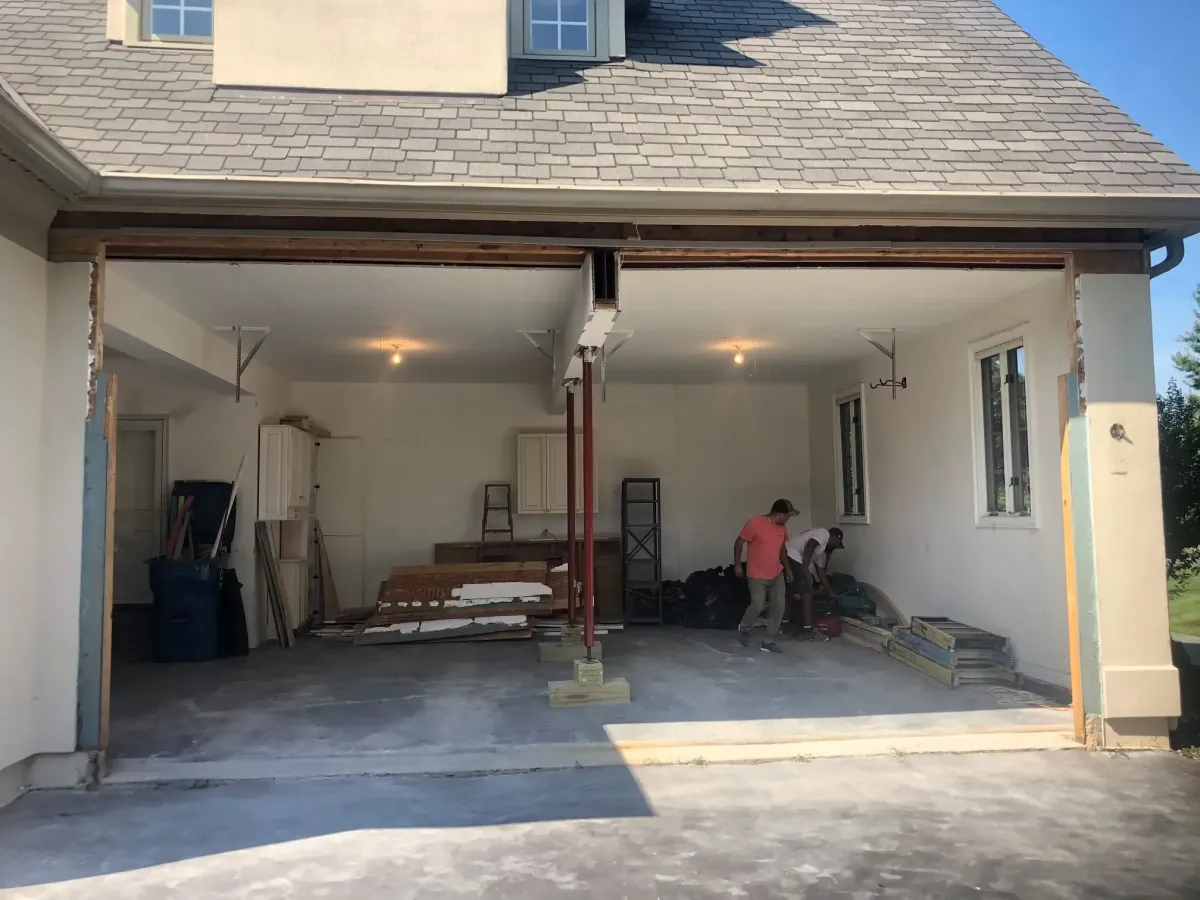 Oakton Virginia framing new support installed to support second floor.