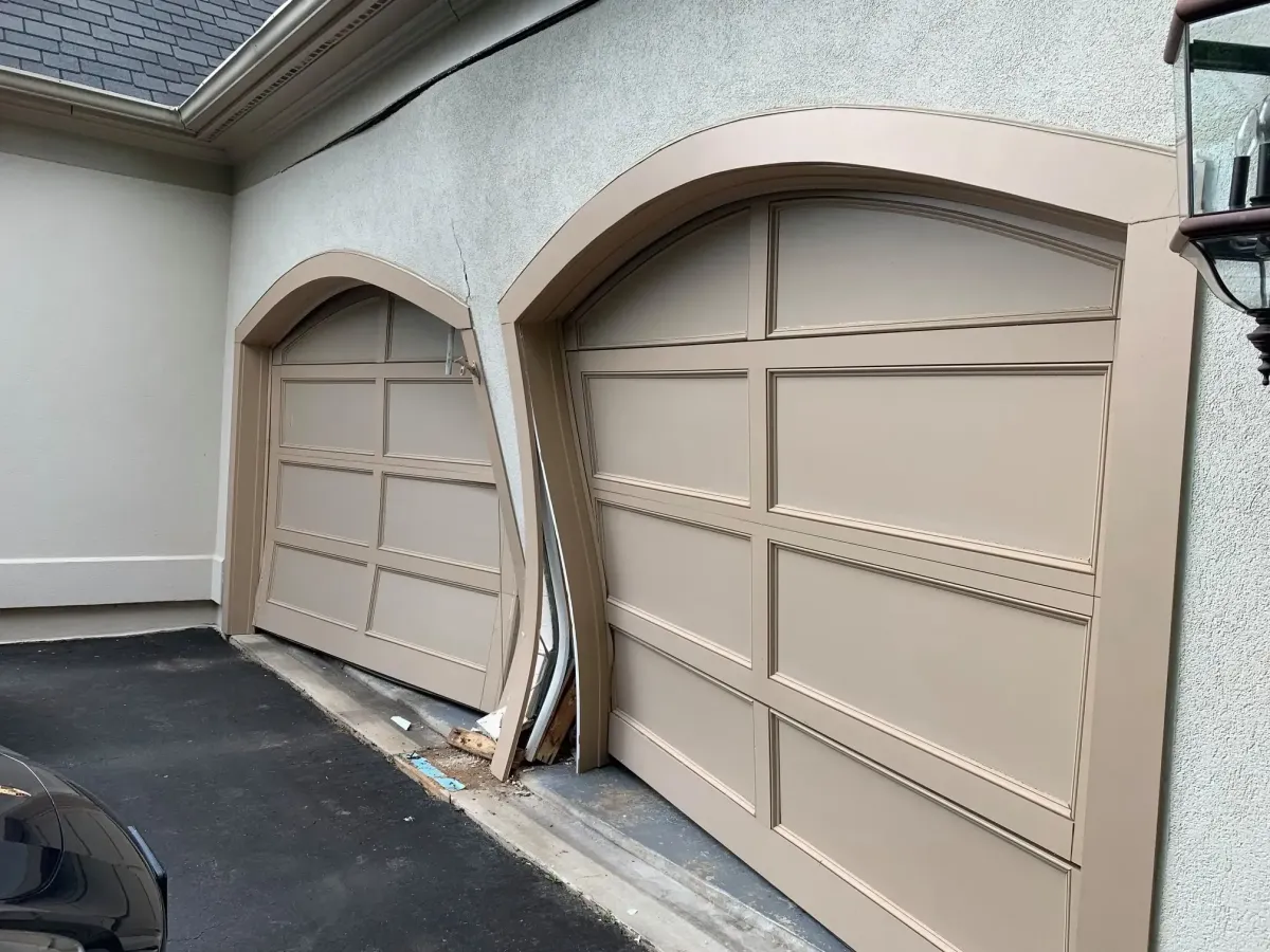 Oakton Virginia garage structural damage after vehicle impact with second floor support compromised
