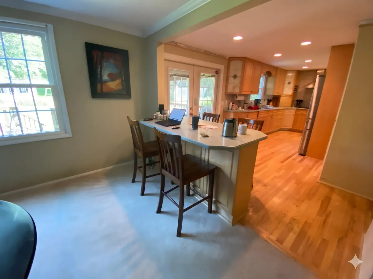 Vienna Virginia narrow hallway and closed off kitchen before structural wall removal and open concept remodel