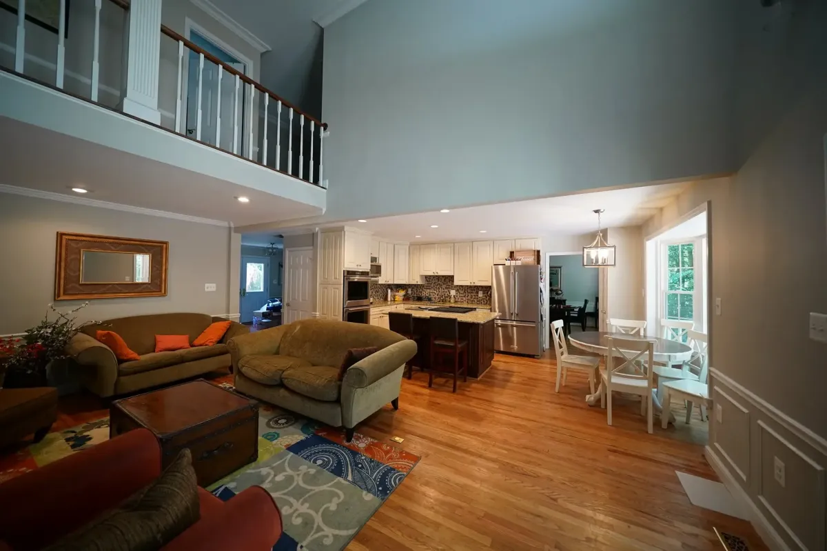 Fairfax Virginia completed structural repair with flooring drywall electrical and plumbing restored in fully occupied home