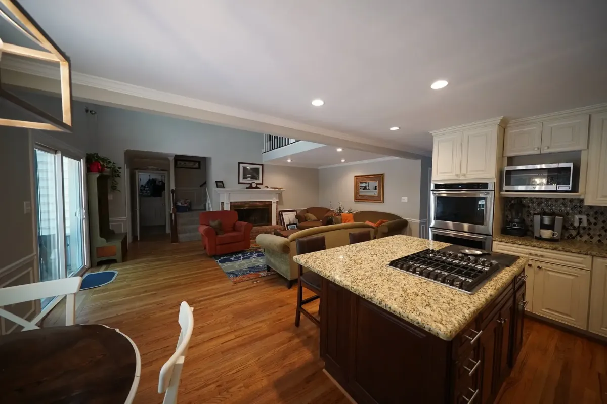 Fairfax Virginia completed structural repair with flooring drywall electrical and plumbing restored in fully occupied home"