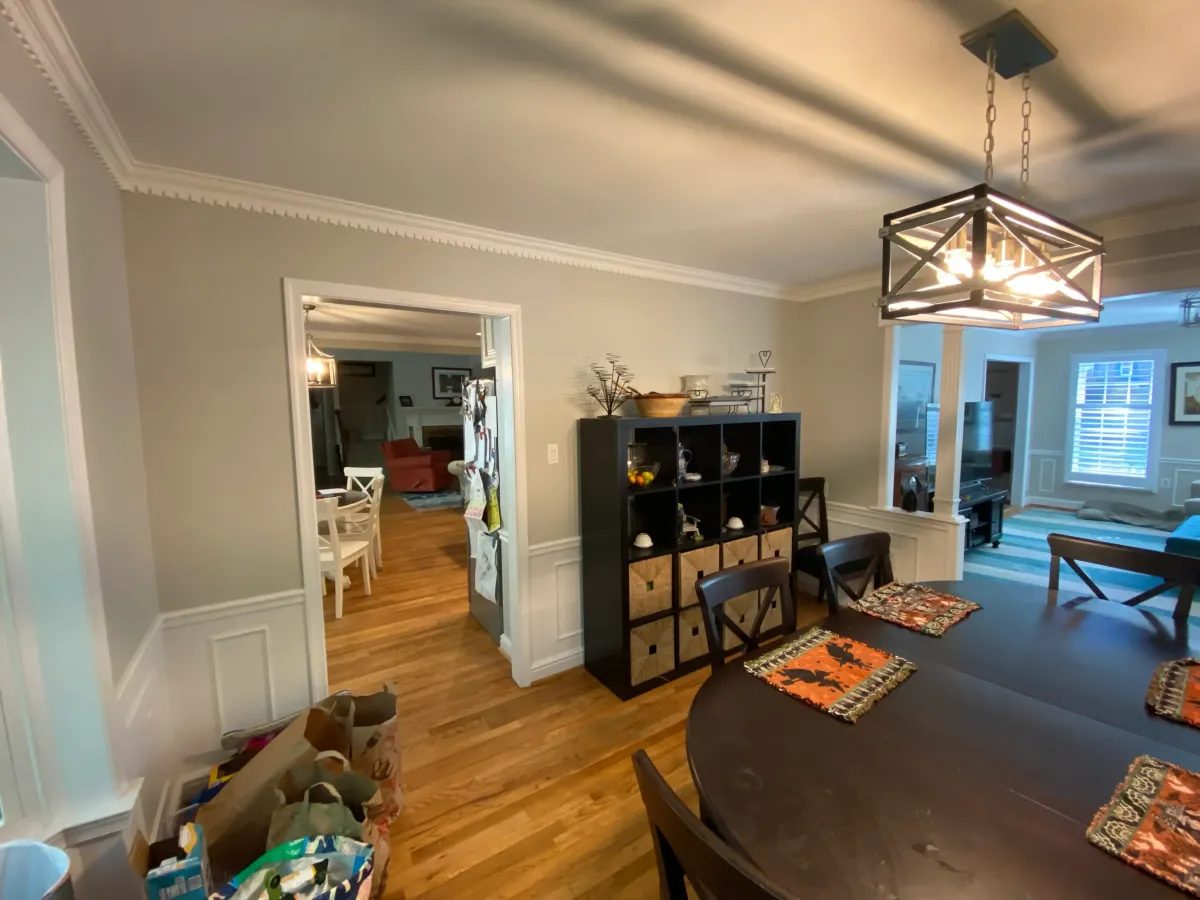 Fairfax Station Virginia 1990s home with formal dining room and load bearing wall before kitchen expansion