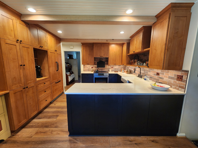 Herndon Virginia Farmhouse style kitchen with faux beams