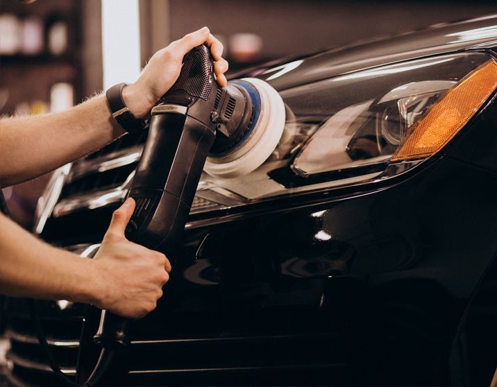 Polished glossy vehicle detailing