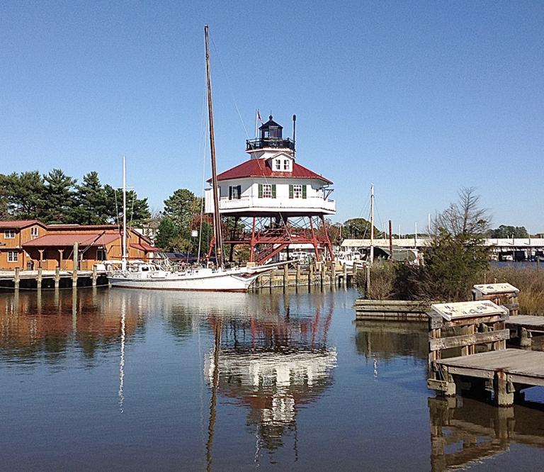 Calvert Marine Museum lighthouse in Solomons Island Southern Maryland waterfront lifestyle