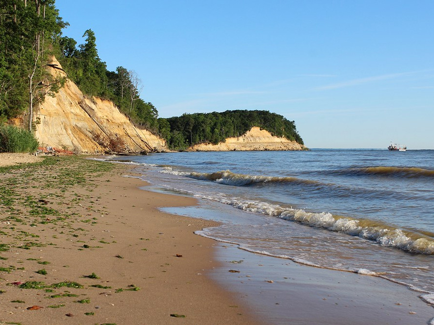 Calvert County Maryland coastline near residential communities