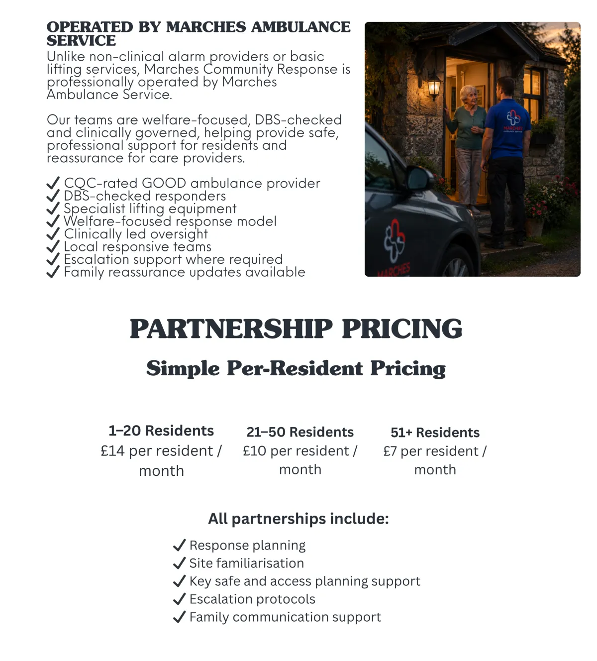 Care Home Welfare and Falls Response Service