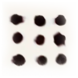 nine blurry black in dots, no background. You can click to reach the Learn page.