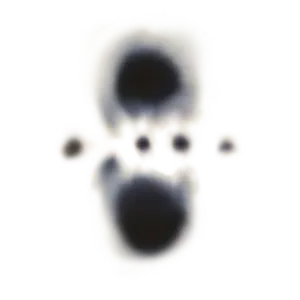 two blurred black ink dots with four smaller dots between them. You can click to reach the Act page.