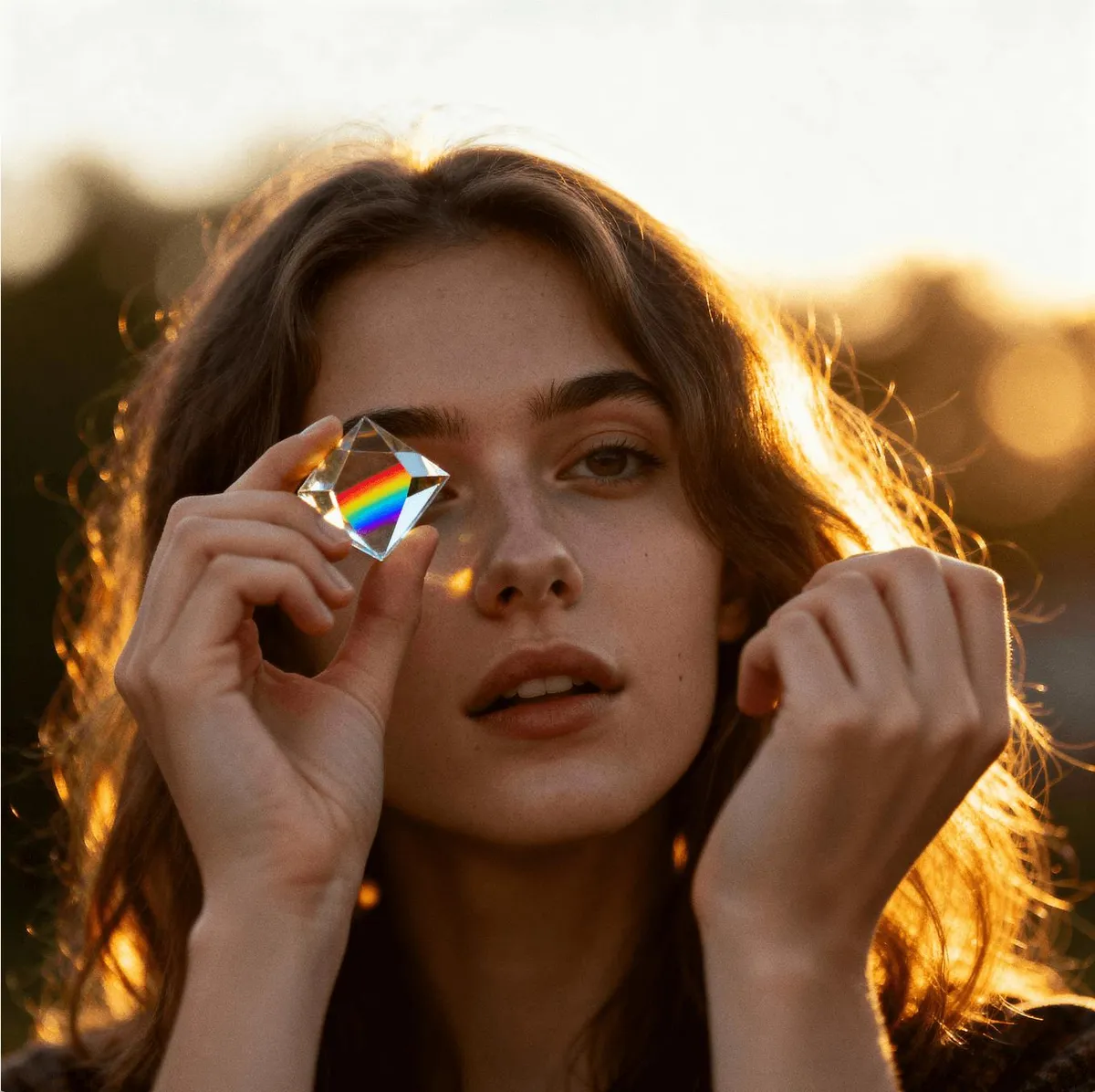 Editorial photo of a grounded, confident adult woman interacting with natural light and shadow in a refined environment, conveying presence and personal space.