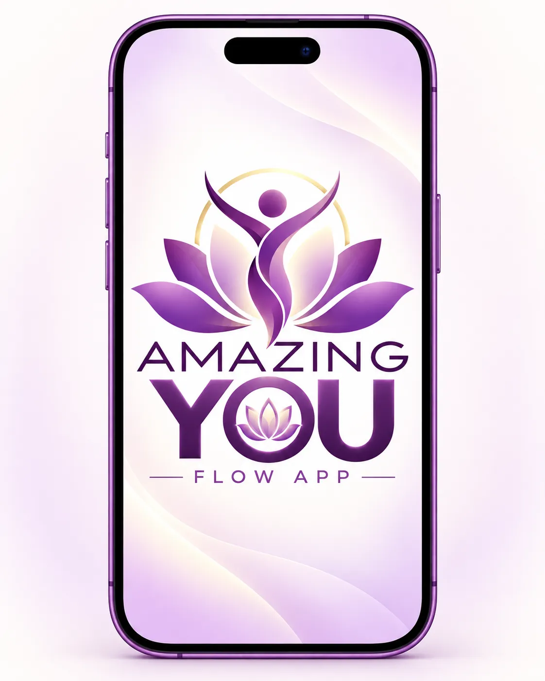 Amazing YOU Flow Mobile App interface displaying curated yoga audios and daily breathwork tracks