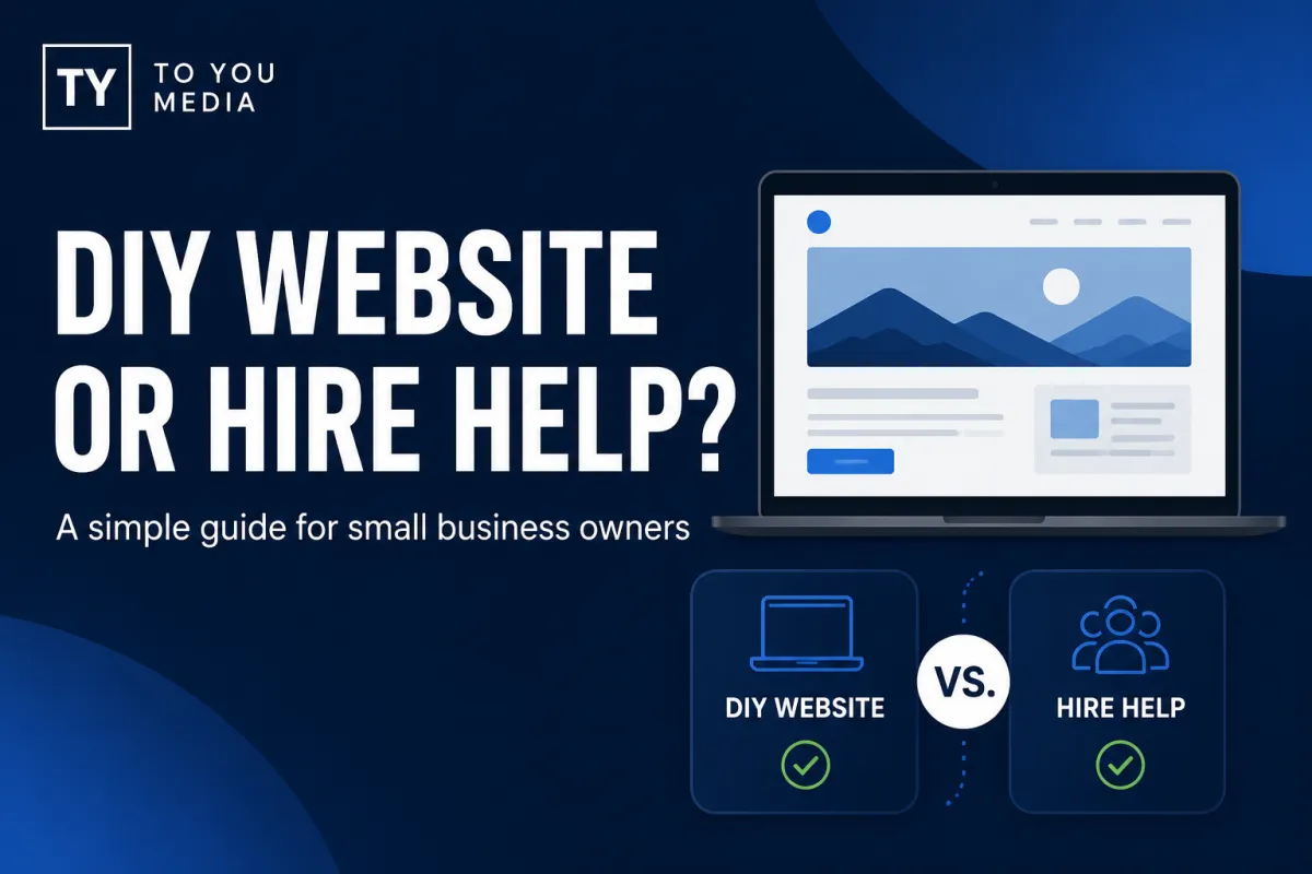 Small business owner deciding whether to build a DIY website or hire a website designer
