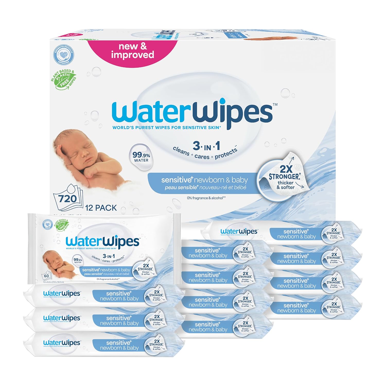 WaterWipes, 99.9% Water, 