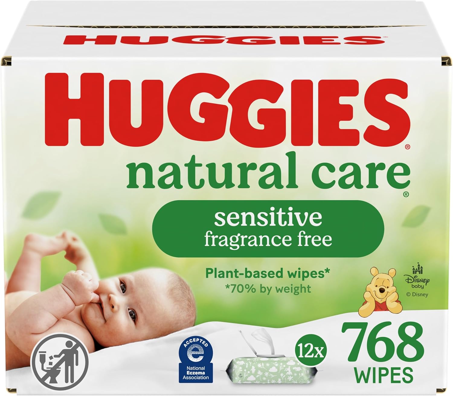Huggies Natural Care Sensitive,Soft, fragrance-free, dermatologist-tested