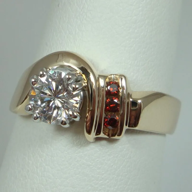 remount with fancy cognac diamond accent