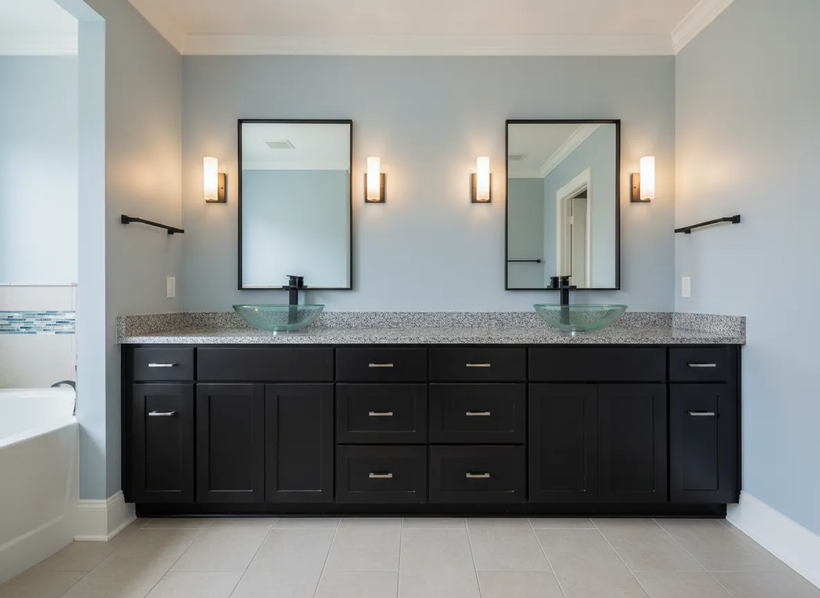 a bathroom with a toilet, sink, and bathtub