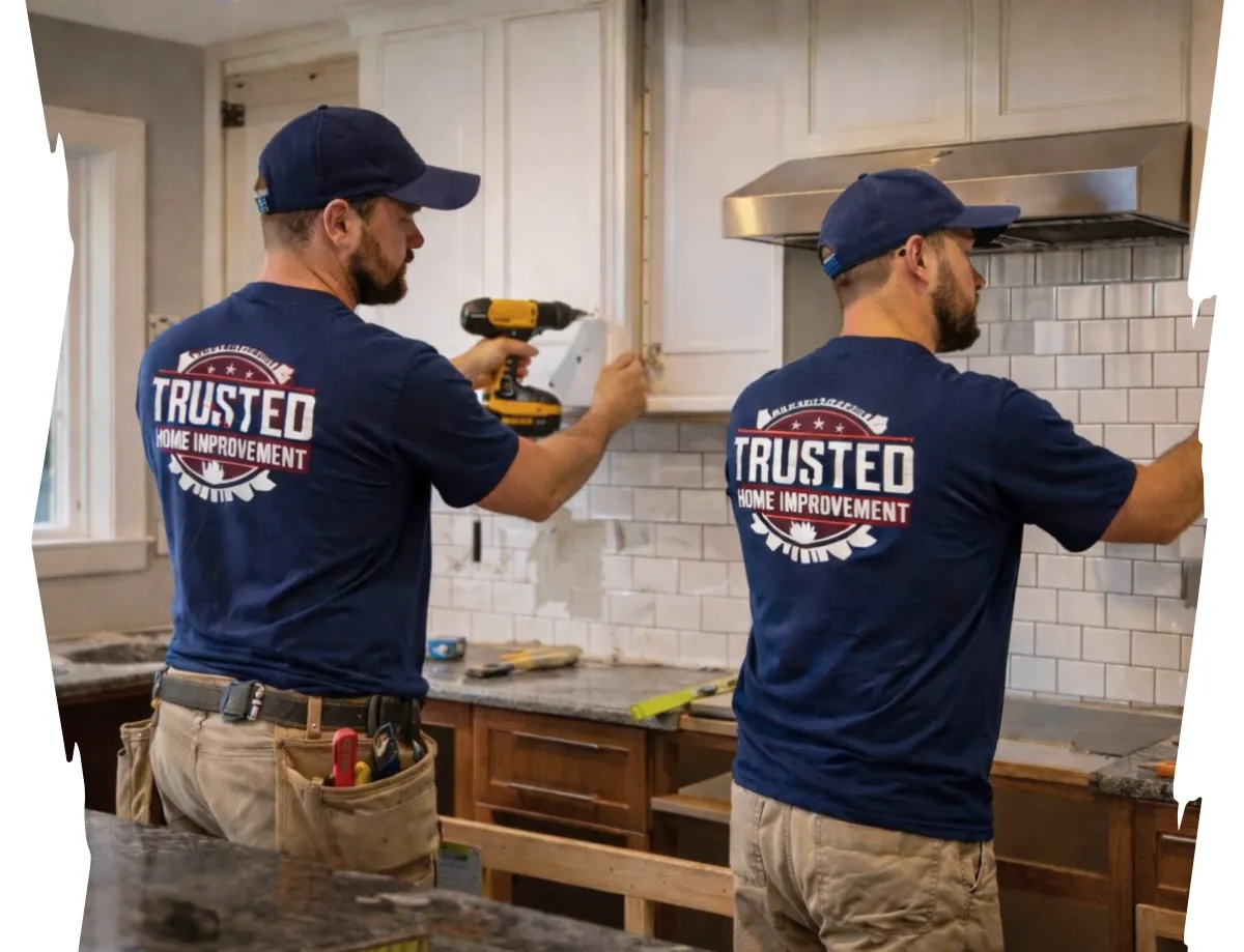 Trusted Home IMprovement Contractors from our team doing home installation of backsplash