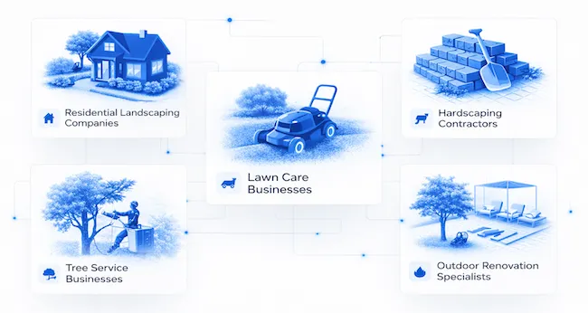 Blue visual photo of all of the businesses we work with