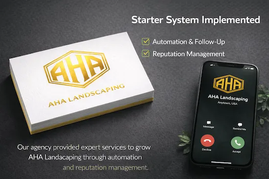 AHA Landscaping Starter System Implemented