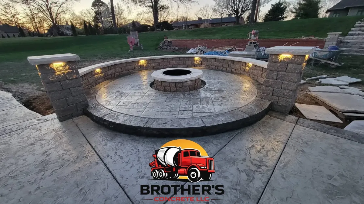 custom stamped concrete design stone pattern Cincinnati Ohio