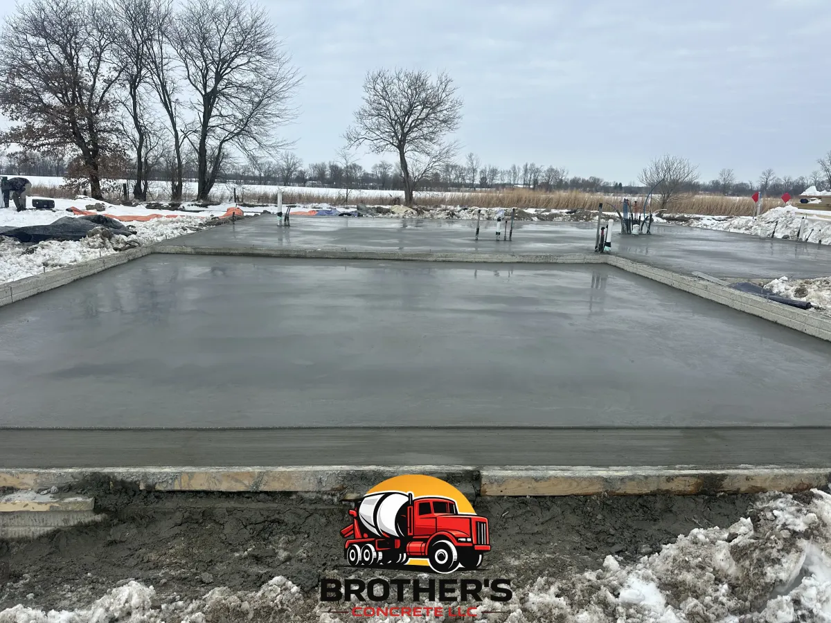 concrete slab foundation in Cincinnati Ohio residential construction reinforced base
