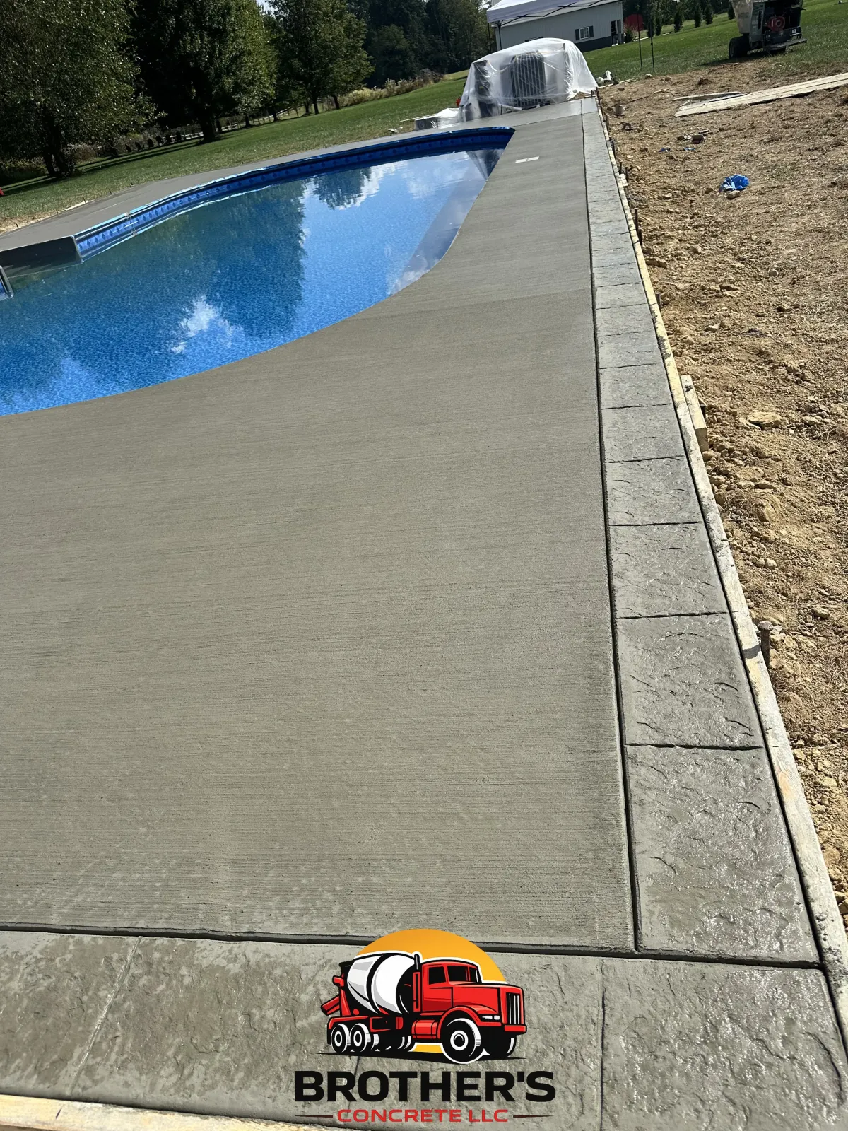 concrete pool deck installation Cincinnati Ohio residential backyard