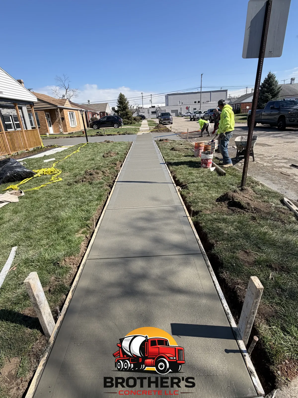 new concrete walkway smooth finish Cincinnati Ohio