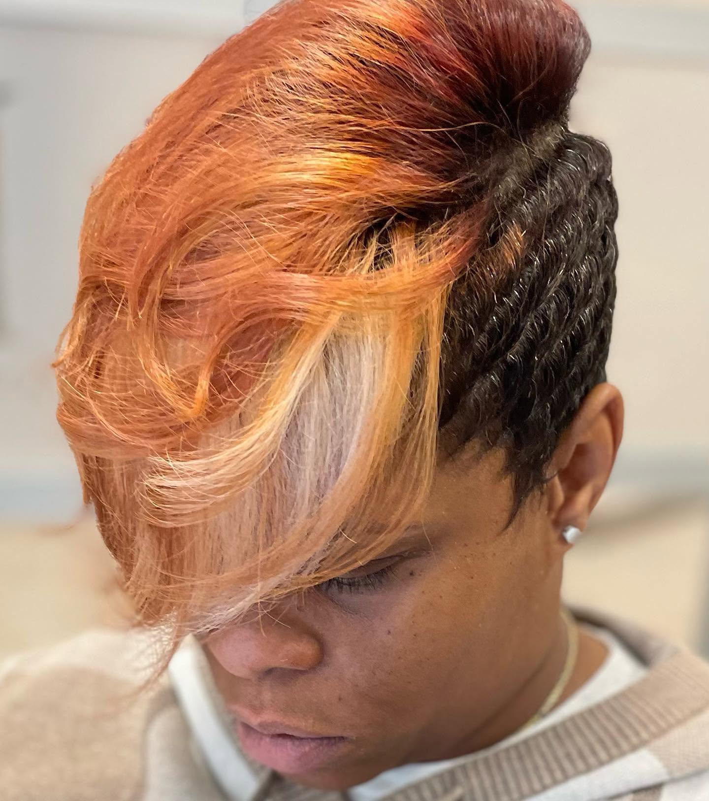 Exquisite hair color application highlighting dimension