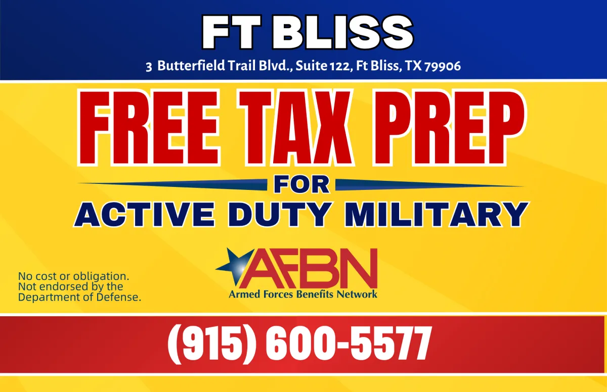 Fort Bliss free tax filing for active duty military