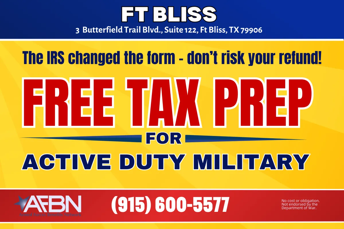 Fort Bliss free tax filing for active duty military