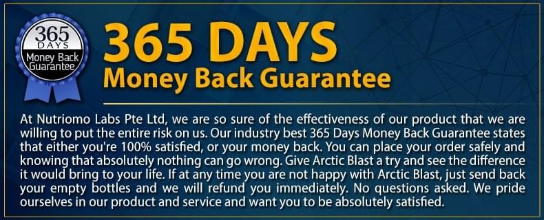 arctic blast give 365 days moneyback guarantee