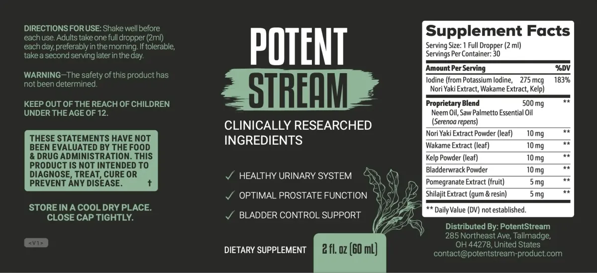 potentstream supplement facts