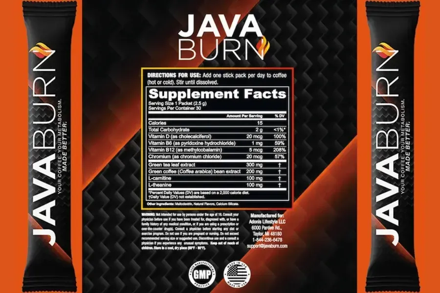 java burn supplement facts