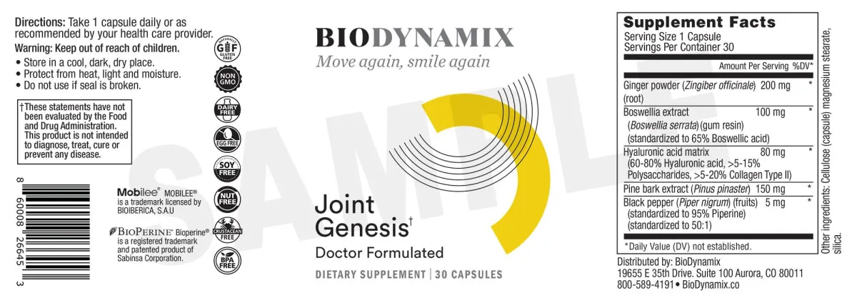 Joint Genesis supplement facts