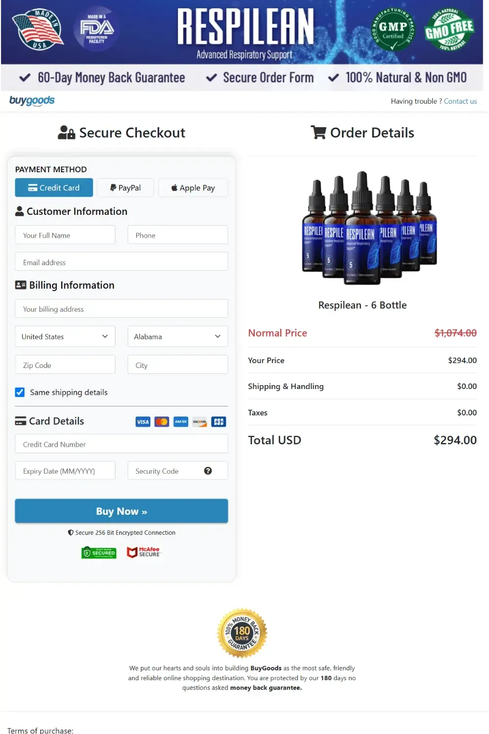 Respilean order form