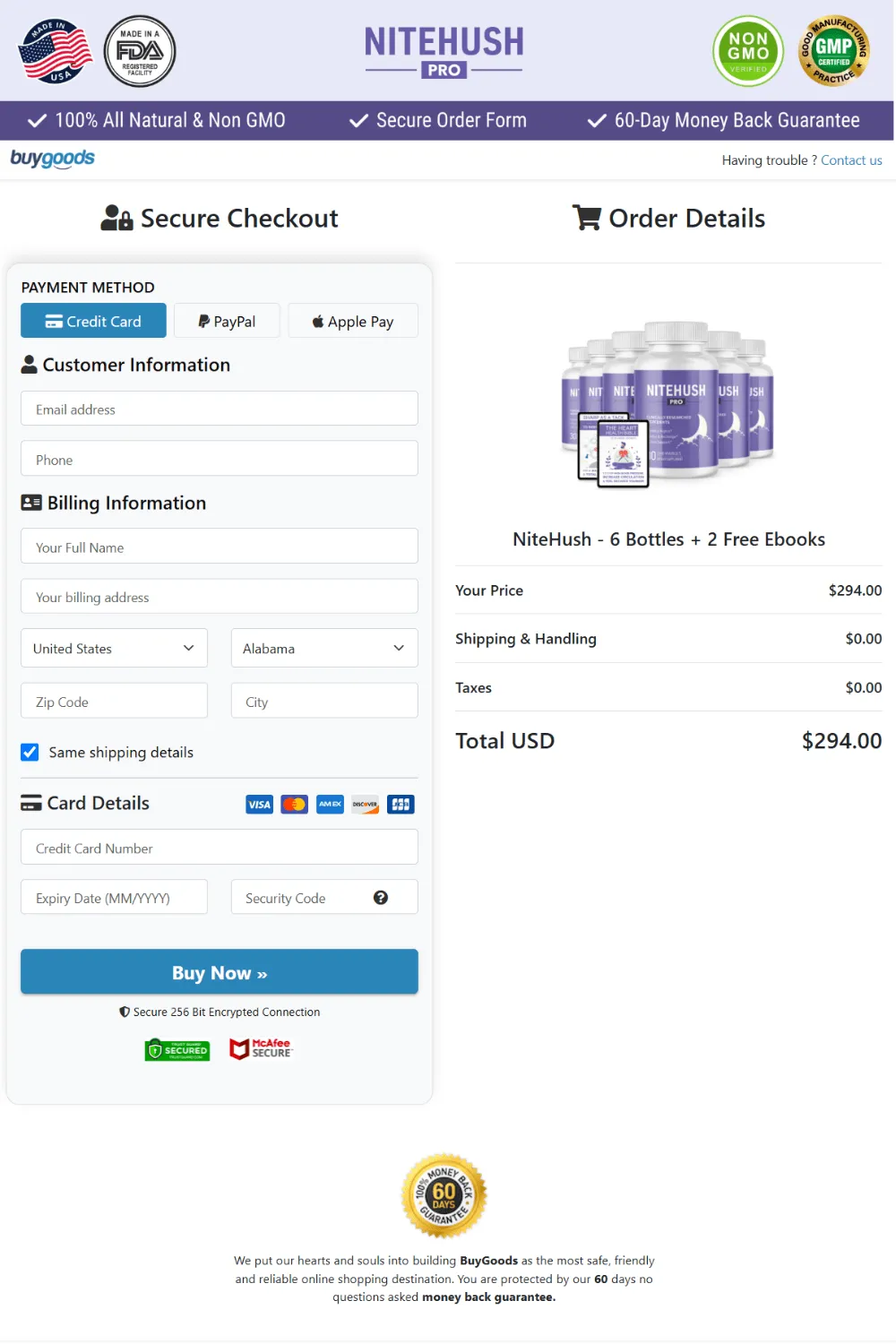 NiteHush Pro order form
