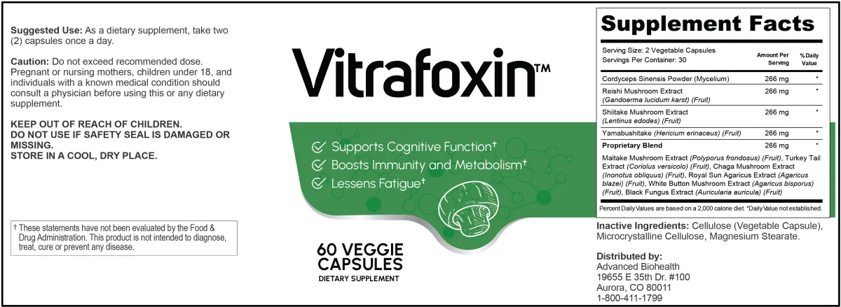 Vitrafoxin supplement facts