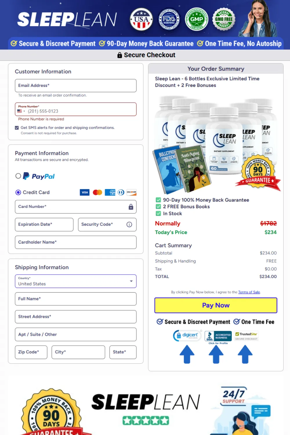 Sleep Lean order form