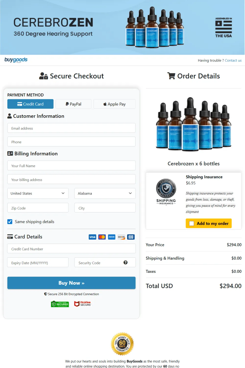 Cerebrozen order form