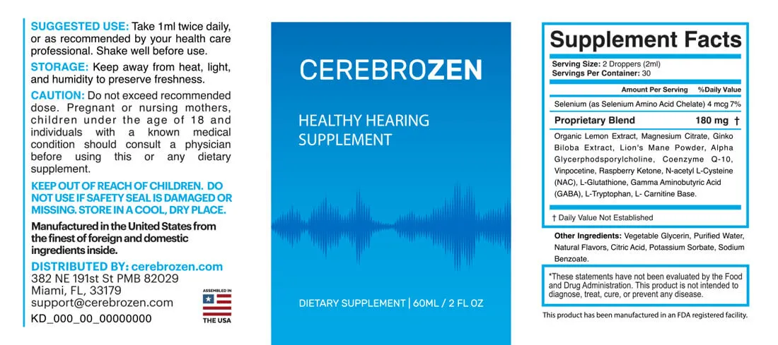 cerebrozen supplement facts